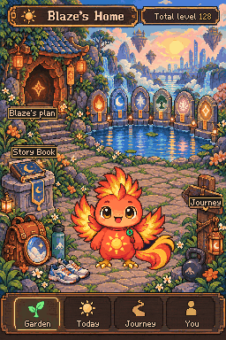 Blaze in its home, an ember forge