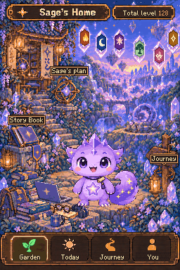 Sage in its home, a star grove